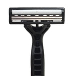Medline Triple Blade Facial Razors with Lube Strip, Blue/Black, 10/Box (BRN1333Z)