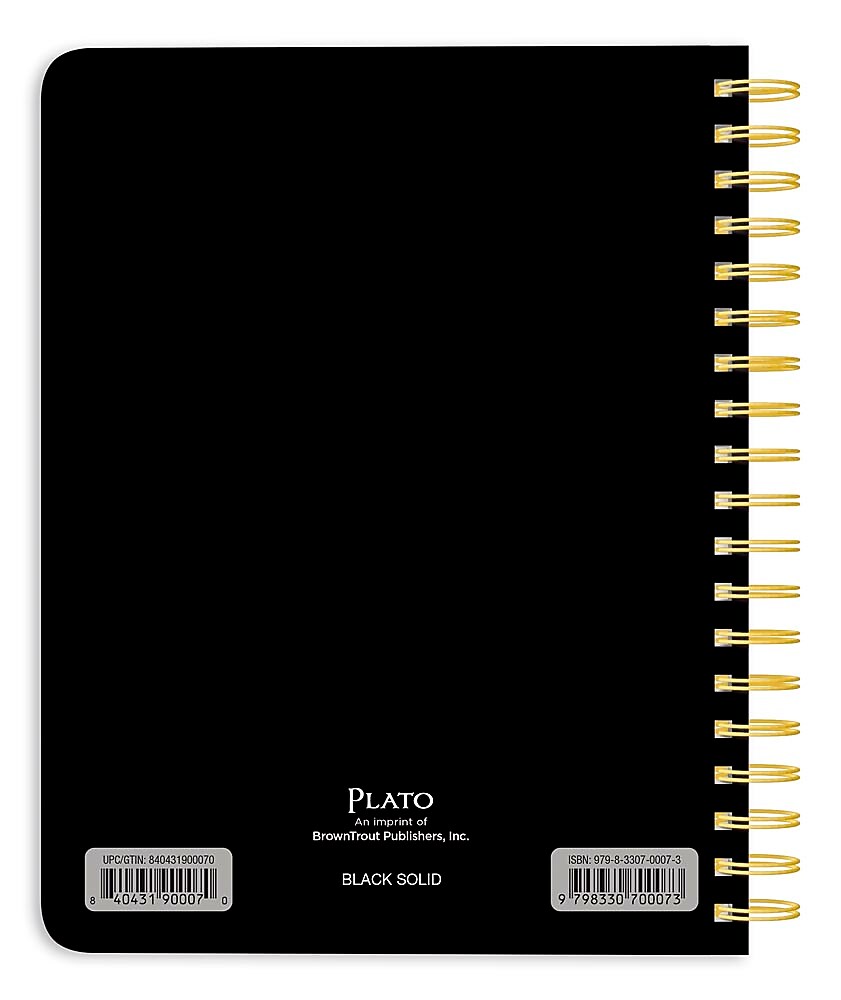 2025-2026 Plato Black Solid 6" x 7.75" Academic Year Weekly Planner, Black (9798330700073)