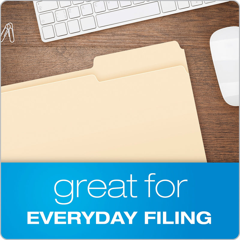 Pendaflex File Folder, 1-Tab, Right Position, Letter Size, Manila, 100/Box (R752 1/3-3)