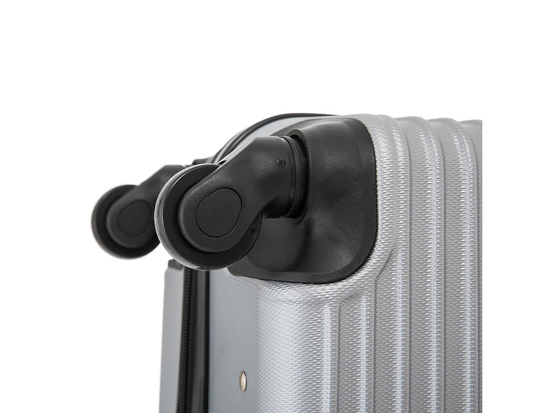 InUSA Resilience 3-Piece Hardside Spinner Luggage Set, Silver (IURESSML-SIL)