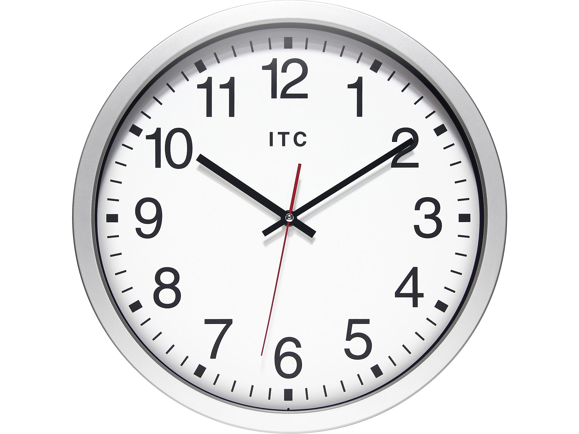 Infinity Instruments Obsidian ITC Wall Clock, 14"Dia. (12830SV-830)