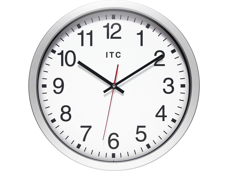 Infinity Instruments Obsidian ITC Wall Clock, 14"Dia. (12830SV-830)