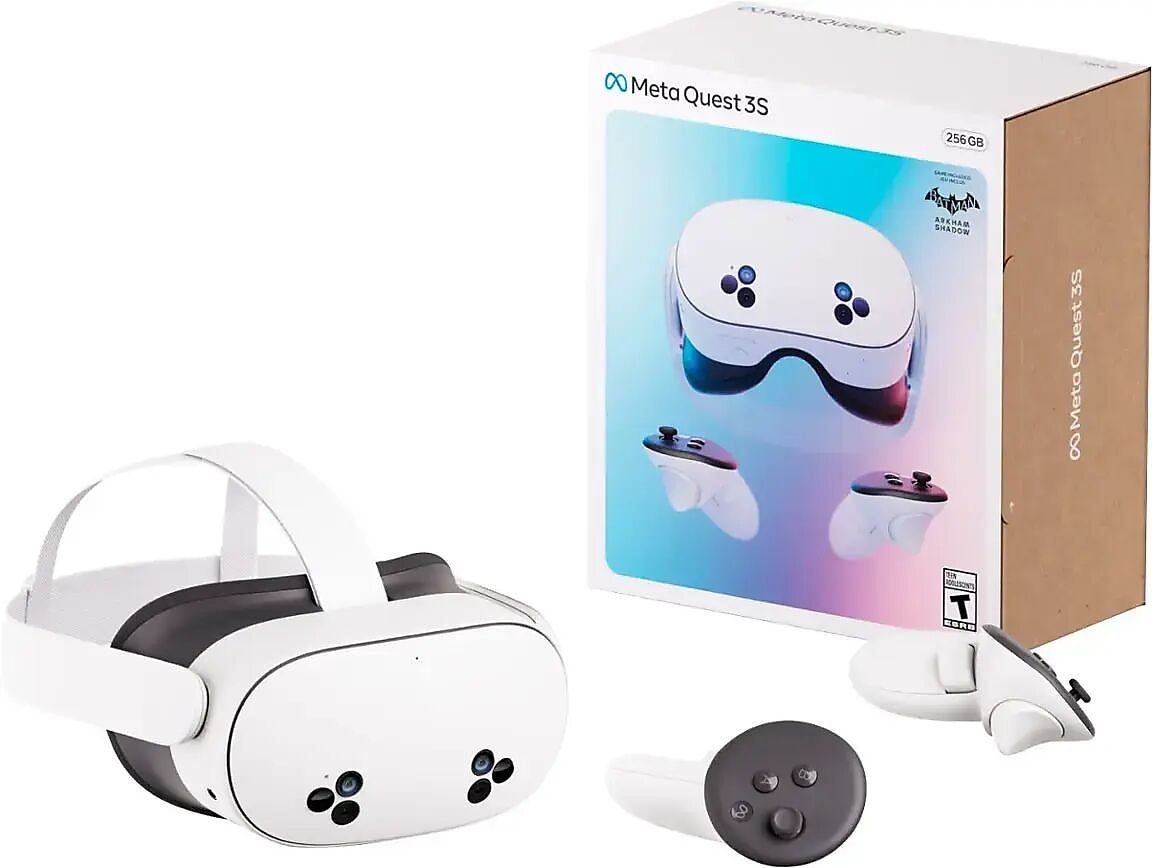 Meta Quest 3S Advanced All-in-One VR Headset with Batman: Arkham Shadow, 256GB, White (SK-1000209-01)