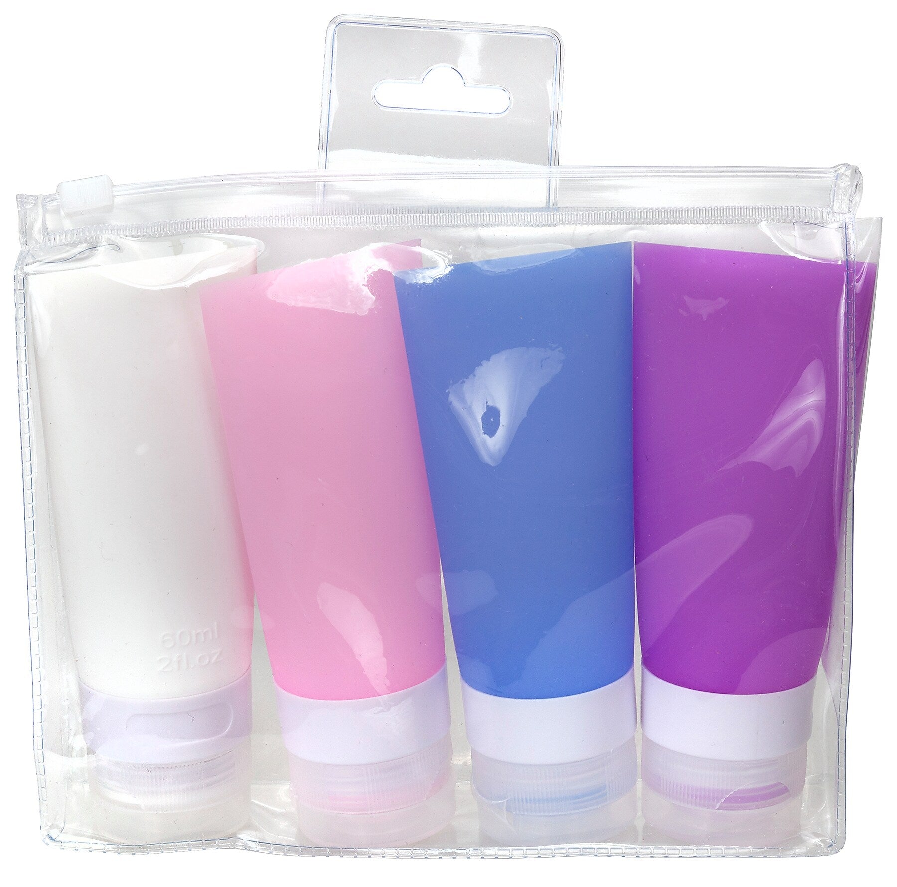 Naturally by Kingsley Silicone Travel Toiletry Bottles, Assorted Colors (TC-24)