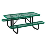 Global Industrial 46" Square Outdoor Steel Picnic Table, Expanded Metal, Green (277151GN)