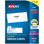 Avery Easy Peel Laser Address Labels, 1-1/3" x 4", White, 1,400 Labels/Box (5162)