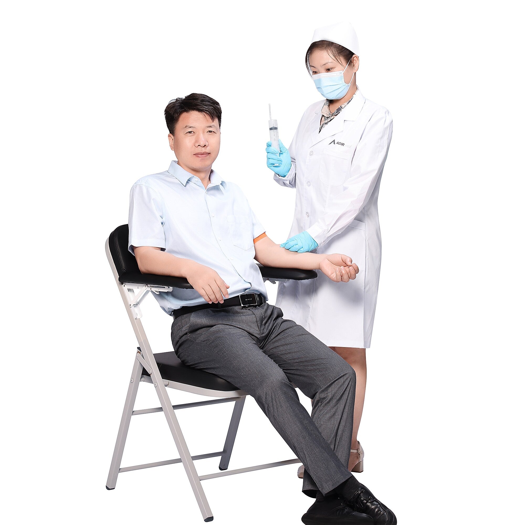 Viva Comfort Portable Phlebotomy Blood Drawing Chair, Black (ADI997-03-BLK-MK)