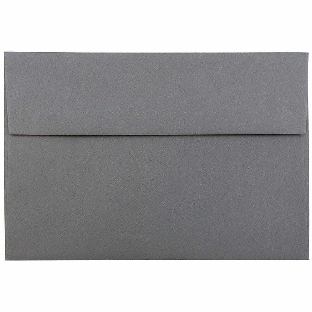 JAM Paper A8 Booklet Envelope 5 1/2" x 8 1/8", Dark Grey, 100/Pack (36396435d)
