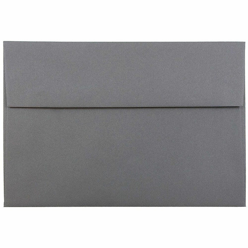 JAM Paper A8 Booklet Envelope 5 1/2" x 8 1/8", Dark Grey, 100/Pack (36396435d)