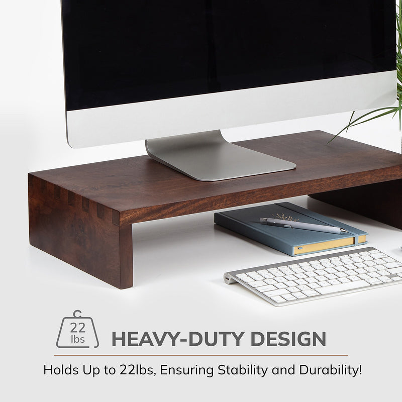 Anji Mountain Mango Wood Monitor Stand, Up to 32" Monitor, Walnut (MS-FNG-WAL)