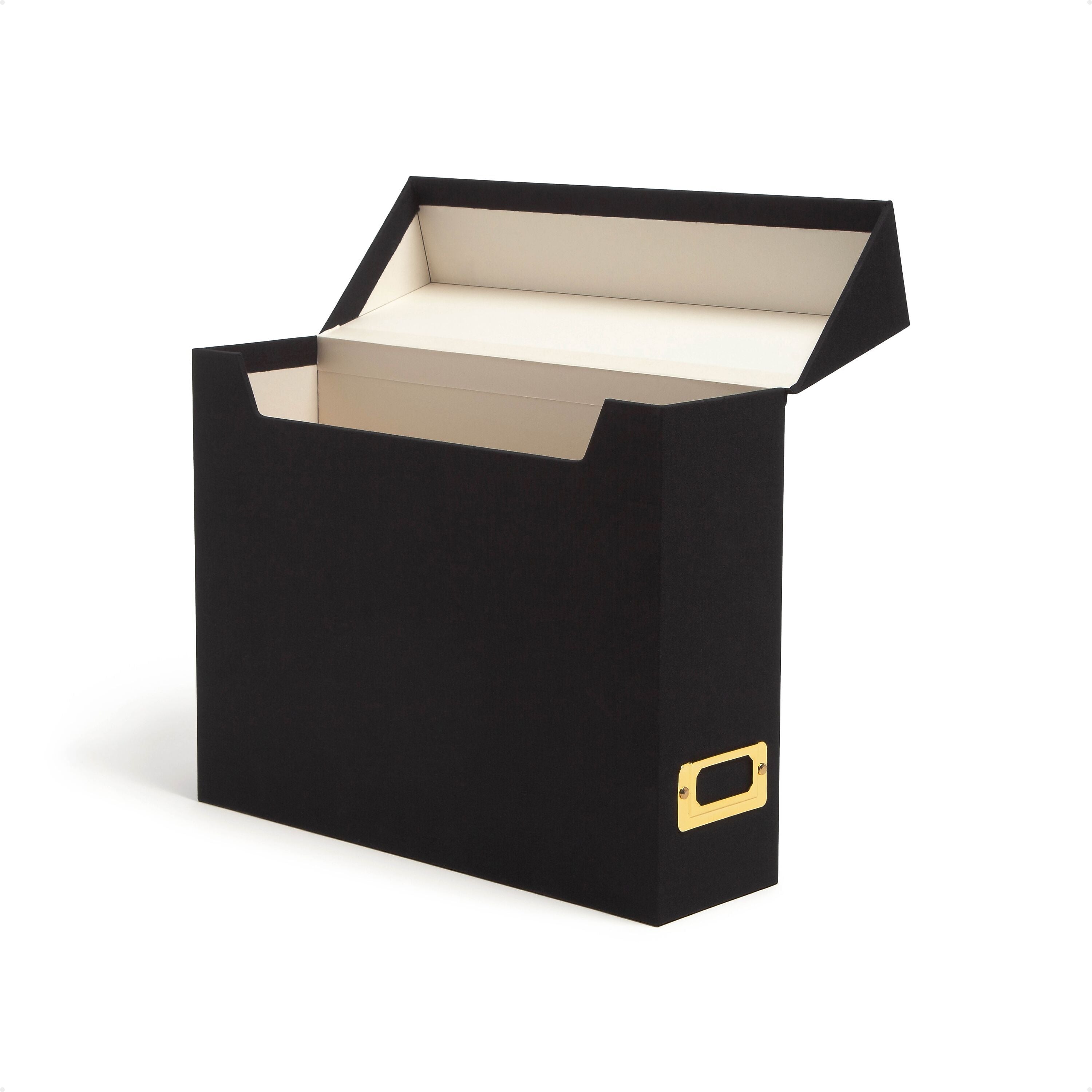 Smead 40% Recycled Fabric/Canvas File Box Attached Flip Top, 13" x 10", Charcoal (70233)