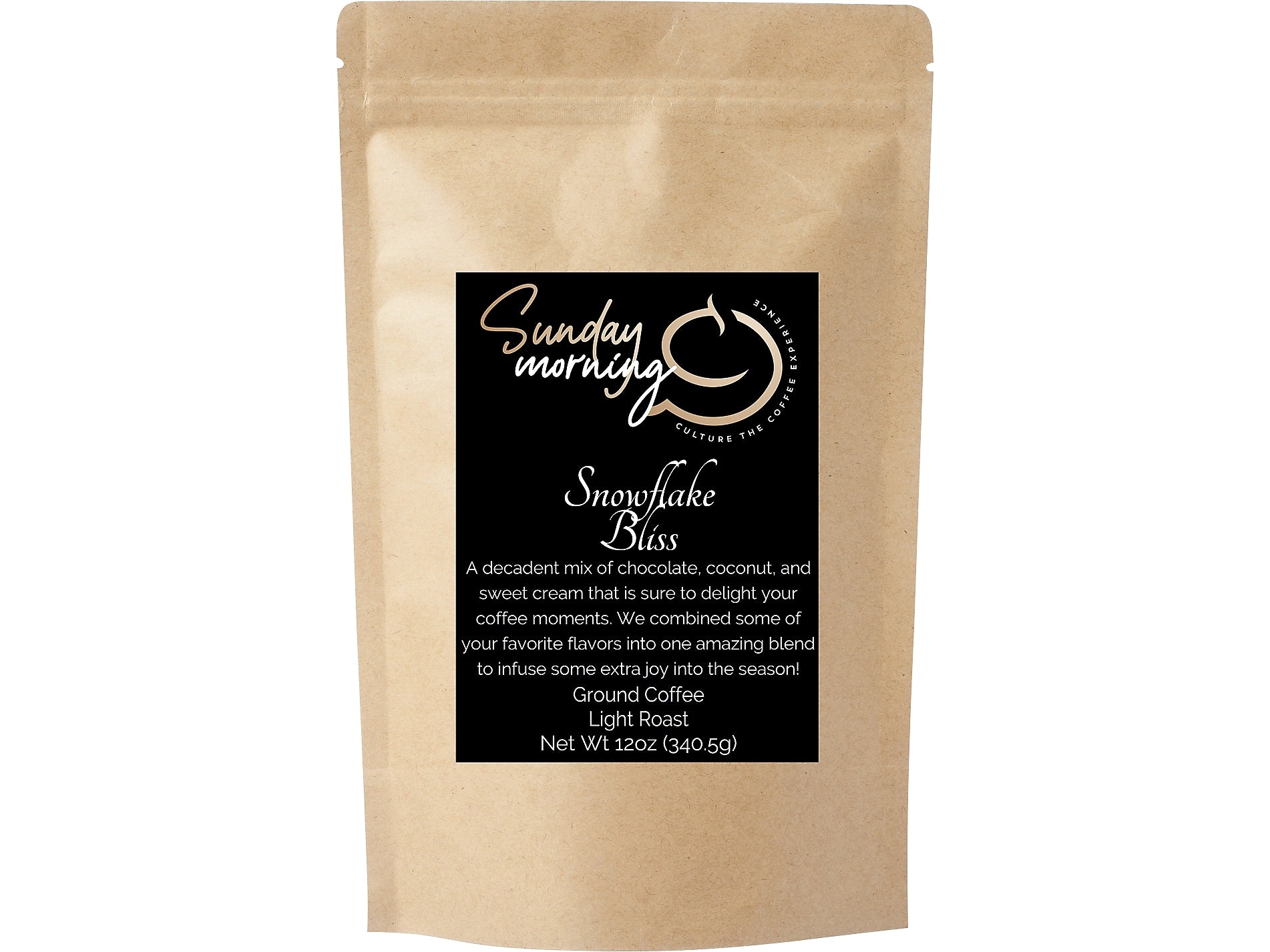 Sunday Morning Coffee Snowflake Bliss Caffeinated Coffee Packet, Light Roast, 12 oz. (I5-5WY4-SN1Q)
