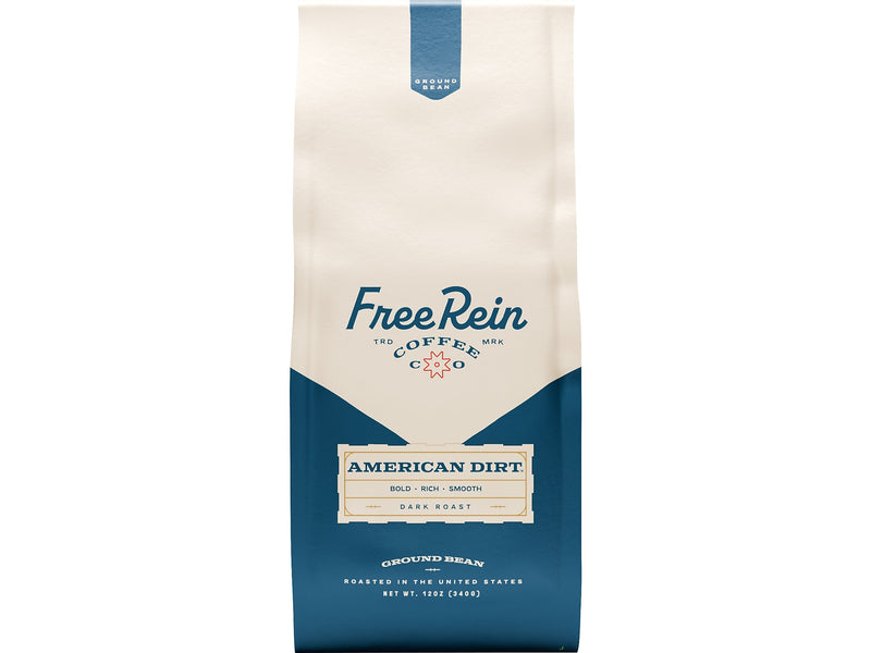 Free Rein American Dirt Ground Coffee Packet, Dark Roast, 12 oz. (810138360026)