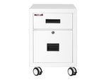 FireKing 2-Drawer Mobile Vertical File Cabinet, Letter/Legal Size, Lockable, Fire Resistant, Arctic White (2M1822-1AWI)
