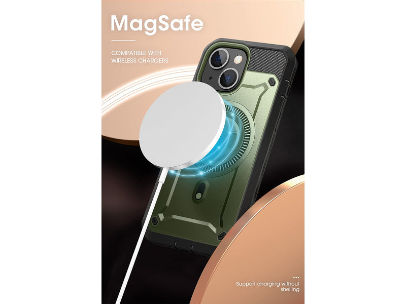 SupCase Unicorn Beetle PRO MAG Rugged Case for iPhone 15, Dark Green (SUP-iPhone2023-6.1-MagPro-SP-Guldan)