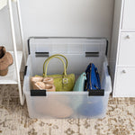 Iris WeatherPro 60 Quart Storage Bin with Latching Lid, Plastic, Clear, 4/Pack (500413)