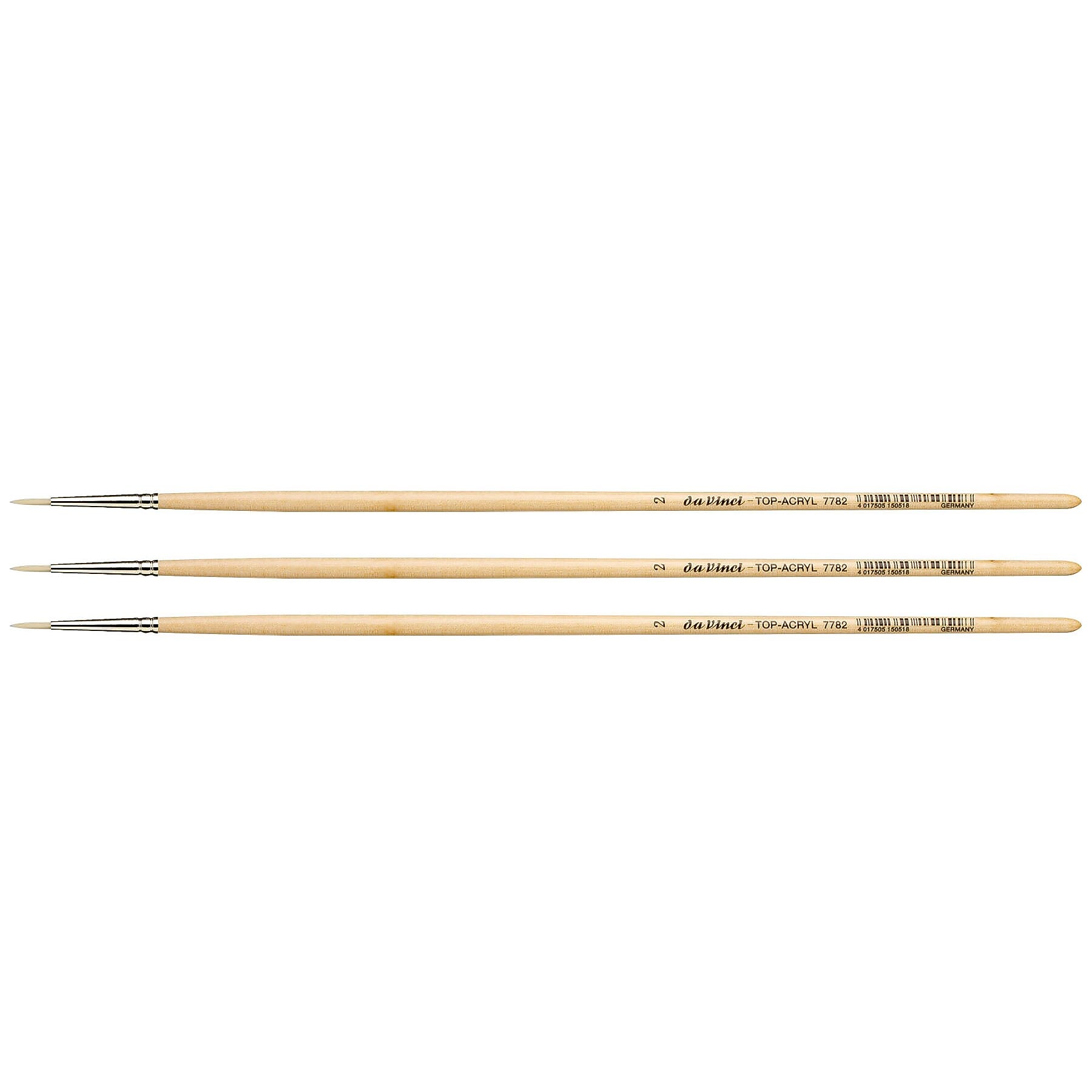 da Vinci TOP-ACRYL Oil and Acrylic Synthetic Bristle White Brush, 3 Brushes/Pack (DVXVA77822-3)