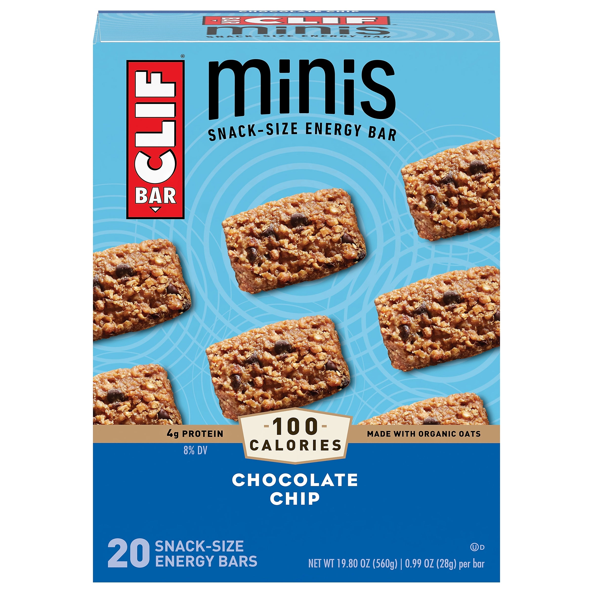 Clif Mini Chocolate Chip Energy Bars, 1 oz., 20/Box (CCC37654)