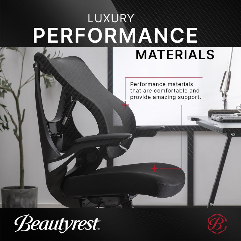 Beautyrest ErgoMax Ergonomic Mesh Swivel Task Chair, Black (60078-BLK)