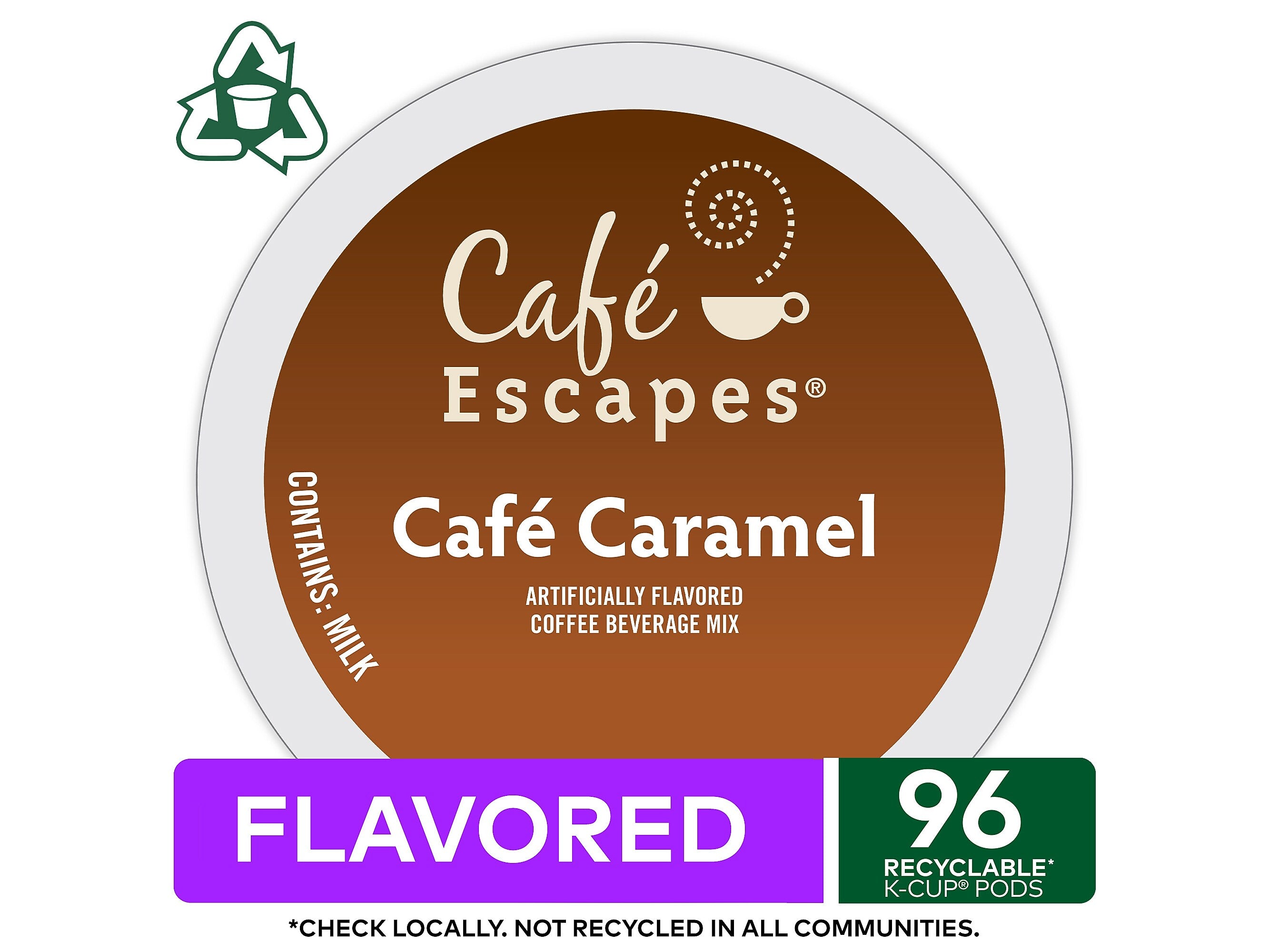 Cafe Escapes Cafe Caramel Coffee, Keurig K-Cup Pod, 96/Carton (GMT6813CT)
