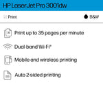 HP LaserJet Pro 3001dw Wireless Black & White Laser Printer, Print Only, Print, Best for Office (3G65OF)