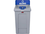 Rubbermaid Slim Jim Single-Stream Recycling Station, 33 Gallon, Gray/Blue (2171557)