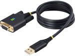 StarTech 3.3' USB-A to RS-232 Serial Adapter Cable, Male to Male, Black, 'DI Chip, COM Retention (1P3FFCNB-USB-SERIAL)