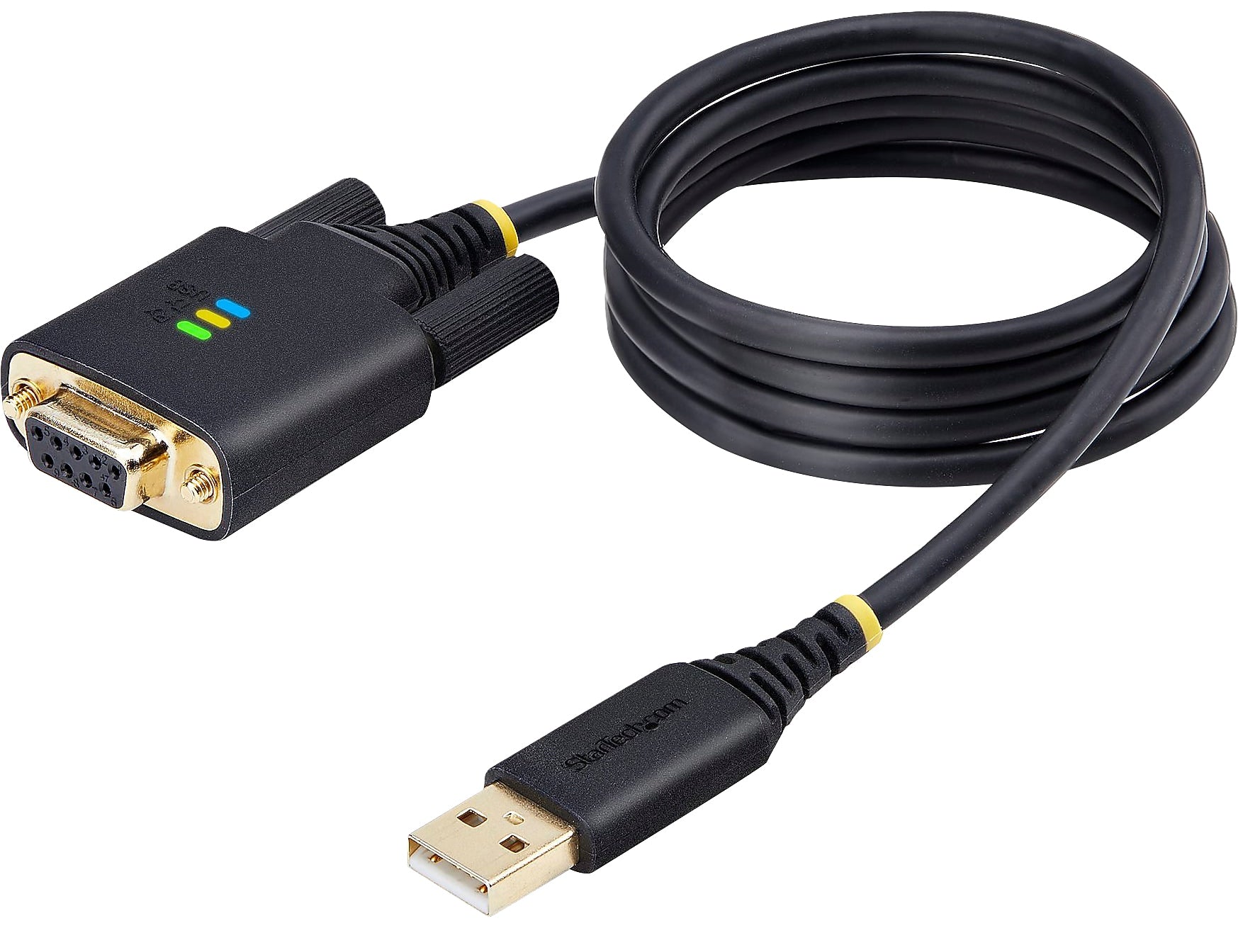StarTech 3.3' USB-A to RS-232 Serial Adapter Cable, Male to Male, Black, 'DI Chip, COM Retention (1P3FFCNB-USB-SERIAL)