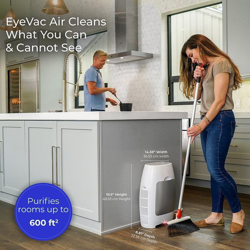 EyeVac Air True HEPA 2-In-1 Air Purifier and Vacuum, 3-Speed, White (EVA-WWC)