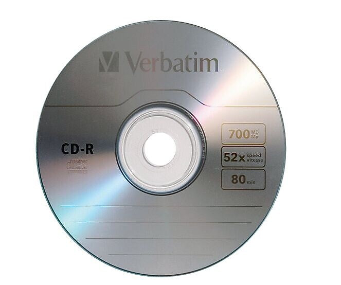 Verbatim CD-R 700MB 52X with Branded Surface 10pk Slim Case (VER94935)