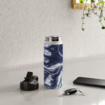 DENY Designs Marble Indigo Stainless Steel Double Wall Insulated Water Bottle, 18 oz. (75351-WBTL05)
