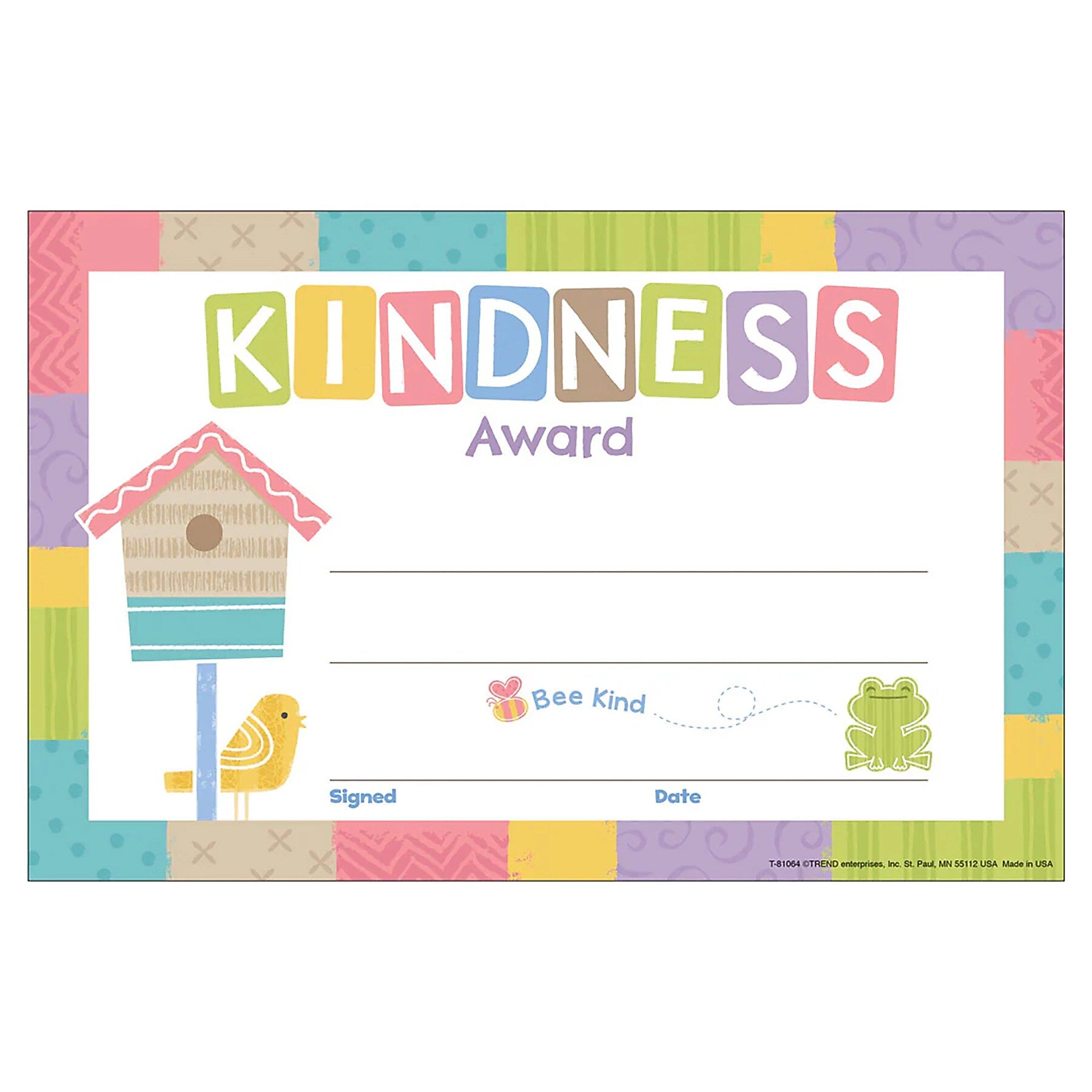 Trend Enterprises Kindness Award Good to Grow, 5.5" x 8.5", Multicolored, 30/Pack, 3 Packs/Bundle (T-81064-3)