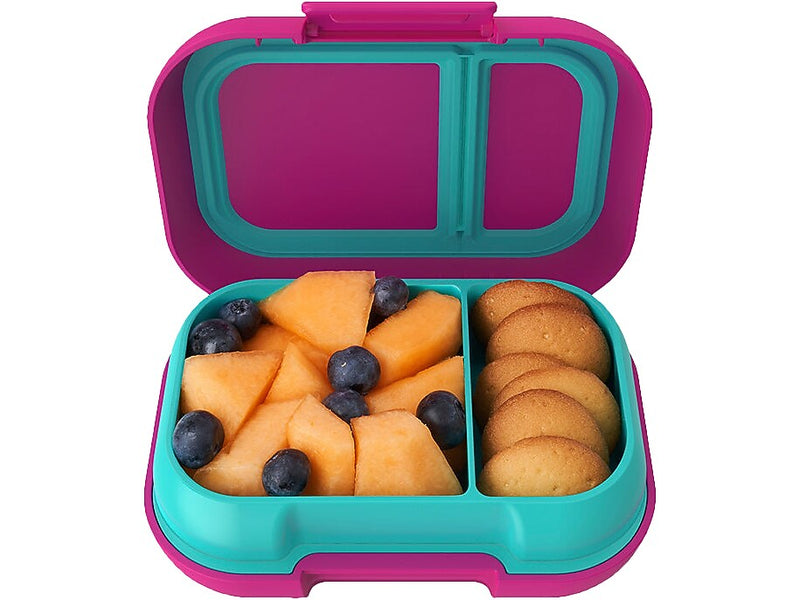 bentgo Kids Snack Container, Fuchsia/Teal, 12 oz. (BGKDSNK-F)