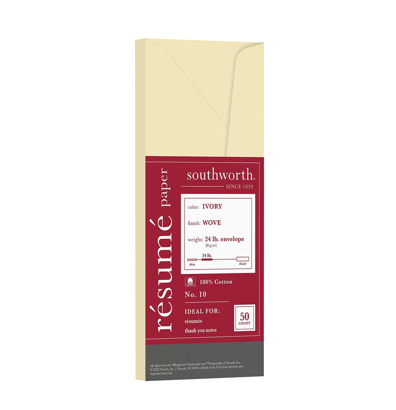 Southworth Cotton #10 Inter-Departmental Envelope 4 1/8" x 9 1/2", Ivory, 50/Pack (R14I-10L)