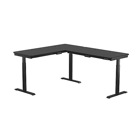 VersaDesk PowerLift 60"W Electric L-Shaped Adjustable Standing Desk, Black (PLLSD6072-BB-APP)