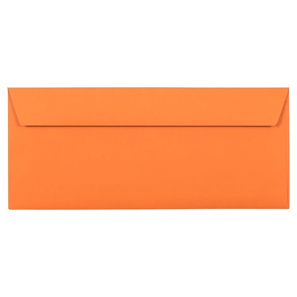 JAM Paper #10 Booklet Envelope 4 1/8" x 9 1/2", Orange, 100/Pack (5156477d)