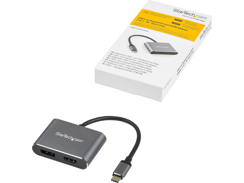 StarTech USB-C to HDMI/DisplayPort Video Adapter, Space Gray (CDP2DPHD)