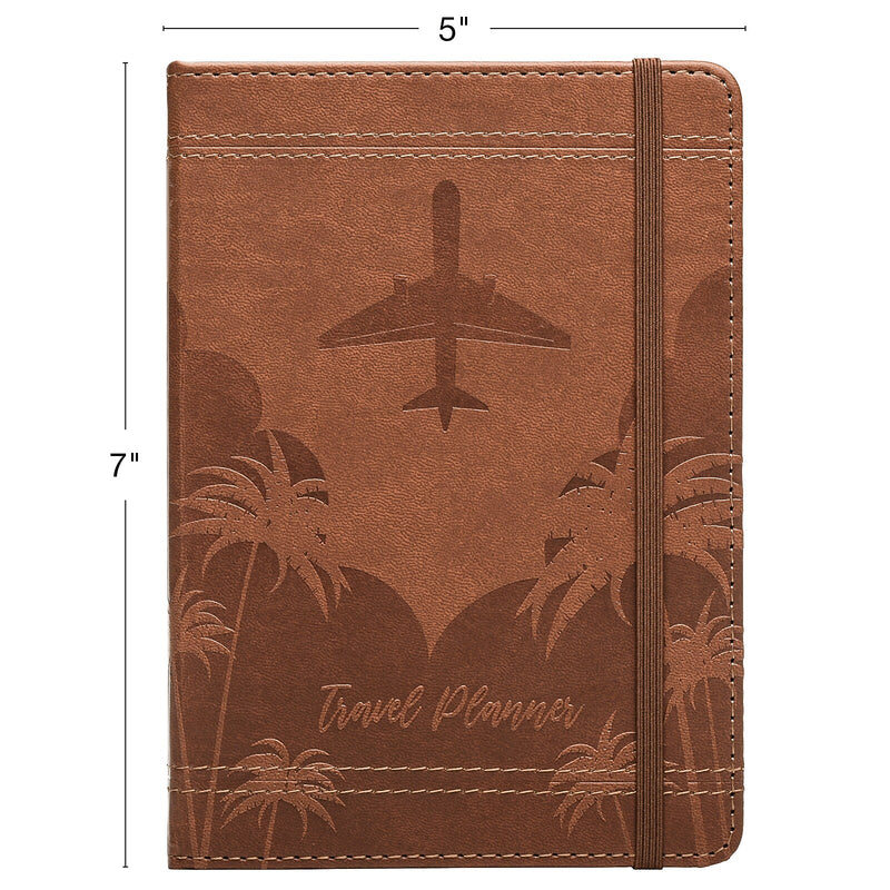 Global Printed Products Travel 5" x 7" Planner, Paperboard Cover, Brown (GPP-0119-A)