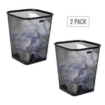 Mind Reader Metal Trash Can Without Lid, 5 Gallon, Black, 2/Pack (2SQUAGA-BLK)