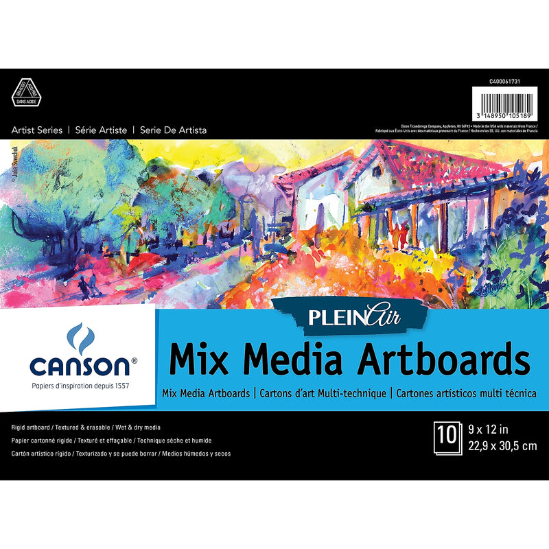 Canson Artist Series Canva Plein Air White Art Boards, 9" x 12", (MCXC400061731)