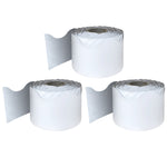 Carson Dellosa Education Rolled Scalloped Border, 2-1/4"x 65', White, 3/Bundle (CD-108473-3)
