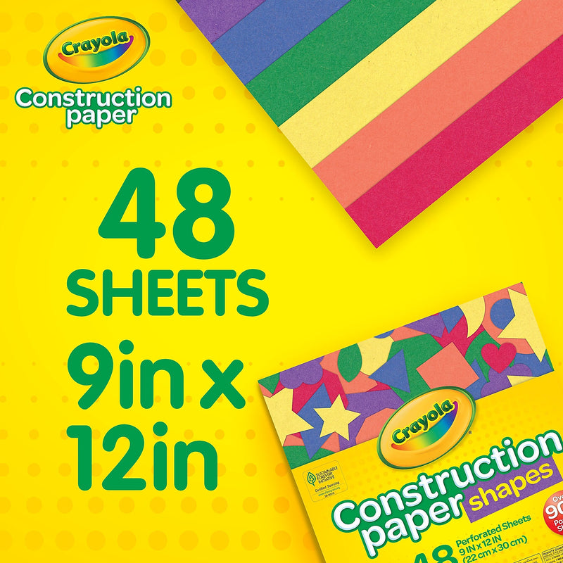 Crayola 9" x 12" Construction Paper, Assorted Colors, 48 Sheets/Pack, 3 Packs/Bundle (BIN990036-3)