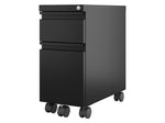 Hirsh 2-Drawer Mobile Vertical File Cabinet, Letter/Legal Size, Lockable, 21.75"H x 10"W x 19.88"D, Black (22651)