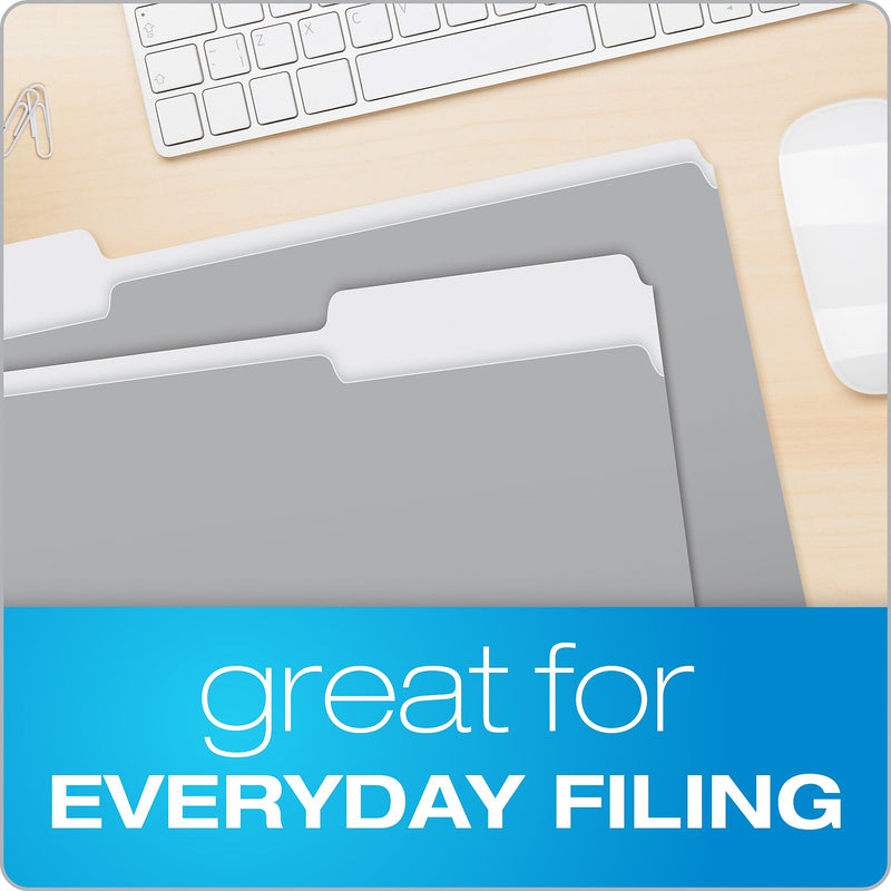 Pendaflex Recycled File Folder, 1/3-Cut Tab, Assorted, Legal Size, Gray, 100/Box (4350 1/3 GRA)