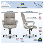 Serta Cyrus Ergonomic Fabric Swivel Executive Chair, Glacial Gray (47910)
