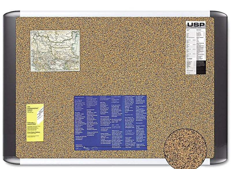 MasterVision Tech Cork Board, 72" x 48", Tan Surface, Silver/Black Aluminum Frame (BVCMVI270501)