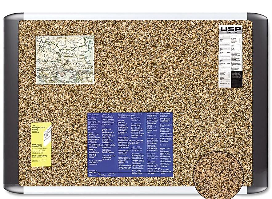 MasterVision Tech Cork Board, 72" x 48", Tan Surface, Silver/Black Aluminum Frame (BVCMVI270501)