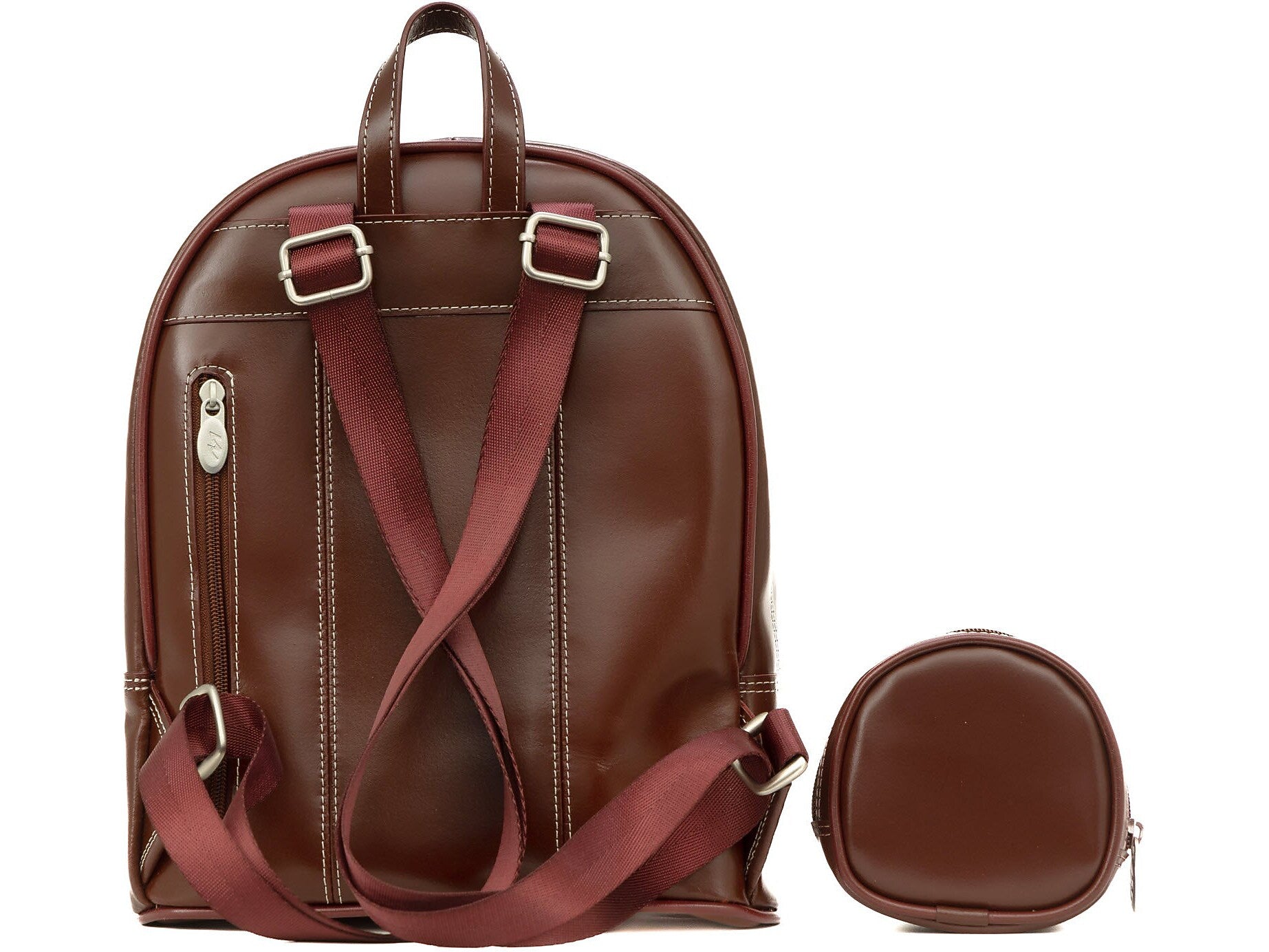 McKlein Arches 2-Piece Leather Backpack Set, Small, Red (99726)