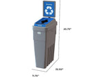 CleanRiver LeanStream Plastic Single-Stream Recycling Station, 23 Gallon, Gray (LS1B-005)
