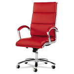 Neratoli High-Back Swivel/Tilt Chair , Red Soft-Touch Leather , Chrome Frame